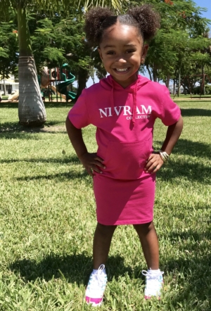 Hoodie Dress (Pink/White)